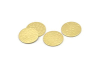 Brass Round Tag, 12 Hammered Raw Brass Round Stamping Blanks, Findings (16x0.80mm) M01507