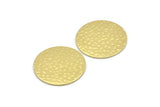 Brass Round Tag, 6 Hammered Raw Brass Round Stamping Blanks, Findings (25x0.80mm) M01509