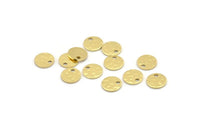 Brass Round Charm, 50 Hammered Raw Brass Round Charms With 1 Hole, Findings (8x0.80mm) M01521