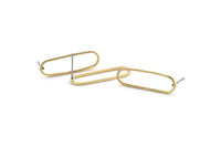 Brass Oval Earring, 12 Raw Brass Oval Stud Earrings (25x7x0.80mm) BS 1732 A2046