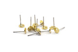 Brass Round Earring, 24 Raw Brass Round Stud Earrings With 1 Hole (5.5x0.80mm) D1414 A2029