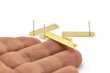 Stud Earring, 6 Raw Brass Geometric Stud Earrings (27.5x6.5x1mm) BS 1933 A2050
