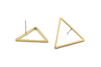 Brass Triangle Earring, 12 Raw Brass Triangle Stud Earrings (27x1mm) BS 1028 A2056