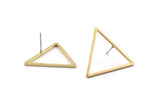 Brass Triangle Earring, 12 Raw Brass Triangle Stud Earrings (27x1mm) BS 1028 A2056