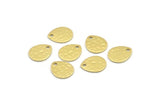 Brass Drop Charm, 12 Hammered Raw Brass Drop Charms With 1 Hole, Stamping Blanks (12x0.70mm) M01510