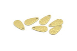 Brass Drop Charm, 50 Hammered Raw Brass Drop Charms With 1 Hole (15x8x0.80mm) M01476
