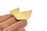 Brass Diamond Charm, 6 Textured Raw Brass Diamond Charms With 1 Hole (40x26x0.80mm) M01512