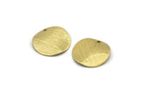 Pirinç Disk Charm, 1 Delikli 24 Dokulu Ham Pirinç Yuvarlak Disk Charm (16 mm) A1989