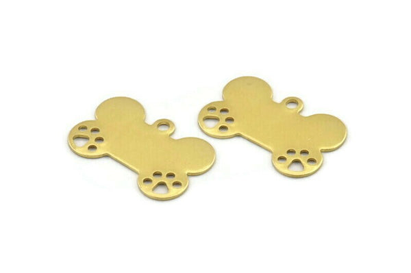 Pirinç Köpek Kemiği Kolye, 8 Ham Pirinç, Köpek Kemiği Künyesi, Köpek Kolye, Pirinç Köpek Kemiği Kolye Ucu, Tasma İçin Köpek Künyesi (28x20x0,80 mm) A1974