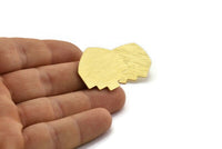 Brass Mushroom Earring, 4 Textured Raw Brass Mushroom Shaped Stud Earrings (26x26x0.80mm) M113 A2083
