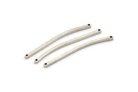 Gümüş Kolye Çubuğu, 2 Delikli 6 Antik Gümüş Kaplama Pirinç Çubuk (50x2mm) BS 2188