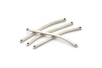 Gümüş Kolye Çubuğu, 2 Delikli 6 Antik Gümüş Kaplama Pirinç Çubuk (50x2mm) BS 2188