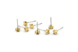 Brass Star Earring, 12 Raw Brass Star Stud Earrings (5.2x2.6mm) D0104 A2081