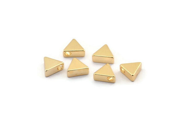 Gold Triangle Blank, 8 Gold Plated Brass Triangle Blanks (8x7x3mm) BS 1720