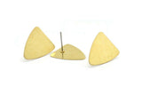 Brass Triangle Earring, 10 Raw Brass Triangle Stud Earrings (18x16mm) N0669 A2099