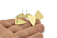 Brass Triangle Earring, 10 Raw Brass Triangle Stud Earrings (18x16mm) N0669 A2099