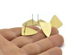 Brass Triangle Earring, 10 Raw Brass Triangle Stud Earrings (18x16mm) N0669 A2099