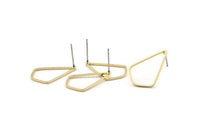Brass Triangle Earring, 10 Raw Brass Triangle Stud Earrings (21x14x0.80mm) D0541 A2098