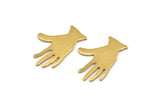 Brass Hand Blank, 24 Raw Brass Hand Blanks (25x17x0.80mm) D1007