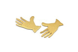 Brass Hand Blank, 24 Raw Brass Hand Blanks (25x17x0.80mm) D1007