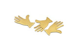 Brass Hand Blank, 24 Raw Brass Hand Blanks (25x17x0.80mm) D1007
