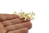 Earring Studs, 4 Raw Brass -  Raw Brass Earrings - Brass Earrings - Earrings (21x18x1.5mm) N1542