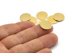 Brass Round Tag, 12 Raw Brass Round Stamping Blanks, Findings (14x1mm) A2113