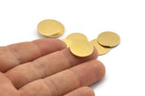 Brass Round Tag, 12 Raw Brass Round Stamping Blanks, Findings (16x1mm) A2115
