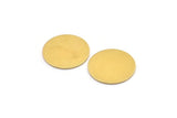 Brass Round Tag, 6 Raw Brass Round Stamping Blanks, Findings (22x1mm) A2119