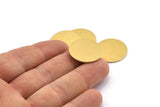 Brass Round Tag, 6 Raw Brass Round Stamping Blanks, Findings (22x1mm) A2119