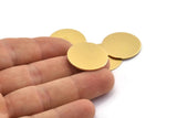 Brass Round Tag, 6 Raw Brass Round Stamping Blanks, Findings (23x1mm) A2121