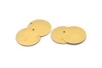 Pirinç Yuvarlak Charm, 1 Delikli 6 Ham Pirinç Yuvarlak Charm, Boşluklar (23x1mm) A2122