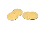 Pirinç Yuvarlak Charm, 1 Delikli 6 Ham Pirinç Yuvarlak Charm, Boşluklar (23x1mm) A2122
