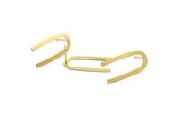 Gold Geometric Earring, 4 Gold Plated Brass U Shaped Stud Earrings (27x13x0.50mm) D1346 A1410 Q1108