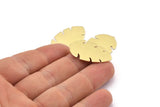 Brass Leaf Blank, 8 Raw Brass Leaf Blanks, Brass Blanks, Stamping Blanks (30x20x0.80mm) M01690