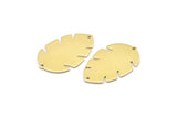 Brass Leaf Charm, 8 Raw Brass Leaf Charms With 2 Holes, Leaf Charm Earrings (30x20x0.80mm) M01688