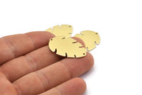 Brass Leaf Charm, 8 Raw Brass Leaf Charms With 2 Holes, Leaf Charm Earrings (30x20x0.80mm) M01688