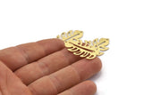 Brass Leaf Charm, 8 Textured Raw Brass Leaf Charms With 1 Hole, Leaf Charm Earrings (30x20x0.80mm) M01779