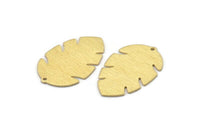 Brass Leaf Charm, 8 Textured Raw Brass Leaf Charms With 1 Hole, Leaf Charm Earrings (30x20x0.80mm) M01761