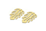 Brass Leaf Charm, 8 Textured Raw Brass Leaf Charms With 1 Hole, Leaf Charm Earrings (30x20x0.80mm) M01776