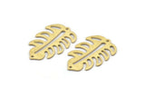 Brass Leaf Charm, 8 Textured Raw Brass Leaf Charms With 2 Holes, Leaf Charm Earrings (30x20x0.80mm) M01778