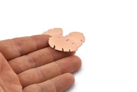 Copper Leaf Blank, 8  Raw Copper Leaf Blanks, Copper Blanks, Stamping Blanks (30x20x0.80mm) M01729