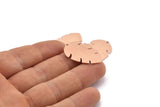 Bakır Yaprak Tılsımı, 1 Delikli 8 Ham Bakır Yaprak Tılsımı, Yaprak Tılsımı Küpeleri (30x20x0,80 mm) M01728