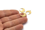 Brass Moon Charm, 12 Textured Raw Brass Crescent Moon With 1 Loop And 2 Holes, Earrings (16x14x0.80mm) M01789
