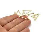 Pirinç Üçgen Charm, 24 Ham Pirinç Açık Üçgen Halka Charm (25x13x1mm) M01696