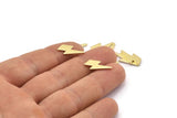 Brass Lightning Blank, 24 Raw Brass, Brass Lightning Bolt Blanks, Stamping Blanks (17x8x1mm) M01680