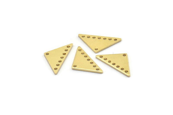 Pirinç Üçgen Tılsım, 8 Delikli 24 Ham Pirinç Üçgen Tılsım (19x10x1mm) M01686