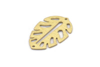 Brass Leaf Charm, 8 Textured Raw Brass Leaf Charms With 2 Holes, Leaf Charm Earrings (30x20x0.80mm) M01756