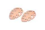Copper Leaf Charm, 8 Raw Copper Leaf Charms With 1 Hole, Leaf Charm Earrings (30x20x0.80mm) M01724