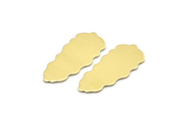 Brass Leaf Blank, 8 Raw Brass Leaf Blanks, Brass Blanks, Stamping Blanks (30x13x0.80mm) M01682